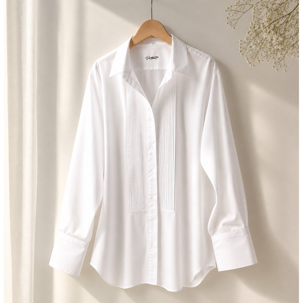 Ventura Tuxedo Shirt Men 2XL White Wing Collar French Cuffs Made Italy